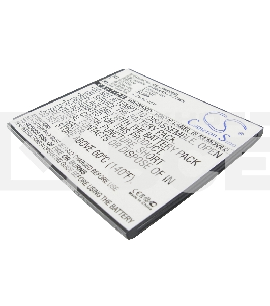 Аккумулятор CameronSinoCS-LVA808SL BL229 для Lenovo A806/A806T/A8 3.7V / 2100mAh / 7.77Wh