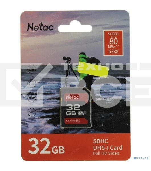 Флеш карта SDHC 32GB Netac Class 10 UHS-I U1 P600 [NT02P600STN-032G-R]