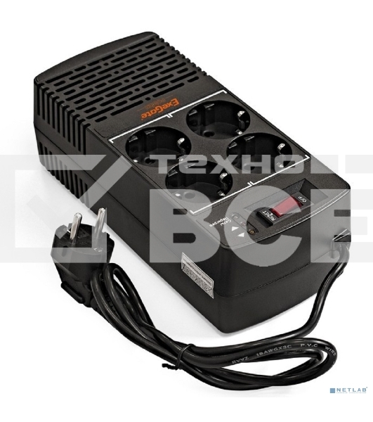 Стабилизатор ExeGate Power AD5000-600 (600VA/300W, диапазон 150...280В, 4 евророзетки)