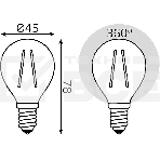 Лампа филам. Gauss Filament 5Вт цок.:E14 свеча 220B св.свеч.бел.нейт. (упак.:10шт) (105801205), фото 1