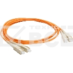 Патч-корд оптический LANMASTER, дуплексный, SC/PC-SC/PC, OM3, LSZH, 1.0 м, фото 1