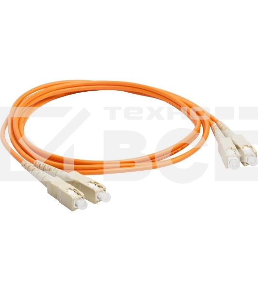 Патч-корд оптический LANMASTER, дуплексный, SC/PC-SC/PC, OM3, LSZH, 1.0 м