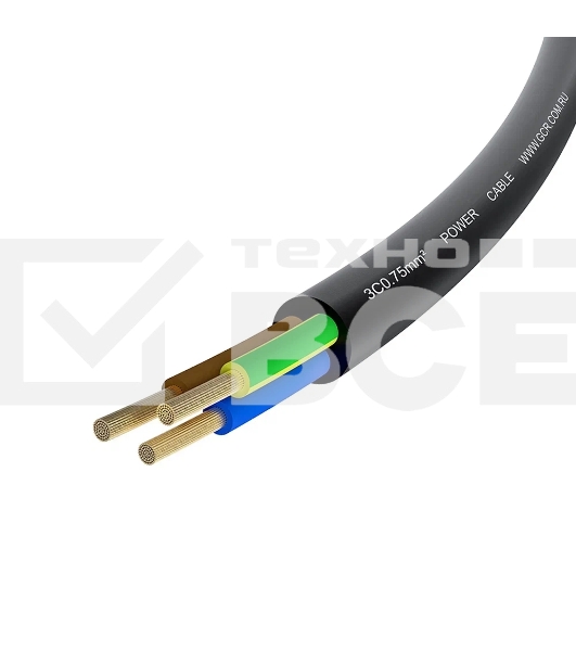 Кабель питания GCR PROF 3.0m, С14 - С5, черный, 3x1,5мм, GCR-55969