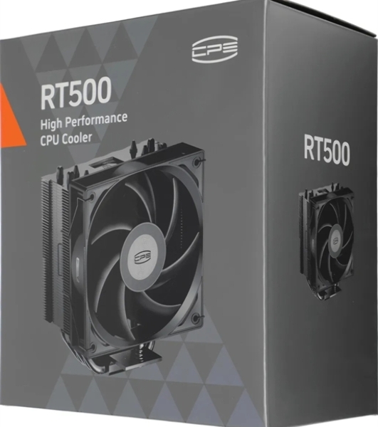 Кулер для процессора PCCooler RT500 BK (240W, 4-pin PWM, LED temp., 152мм, Al/Cu, 5x6мм, 1x120мм, 73.32CFM, 34.9dBA, 2200RPM, S: 1851/1700/1200/115X, AM5/AM4, черный)