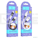 Кабель USB HOCO X82 Lightning/ 1m/ 2,4A/ Силикон/ Black, фото 1