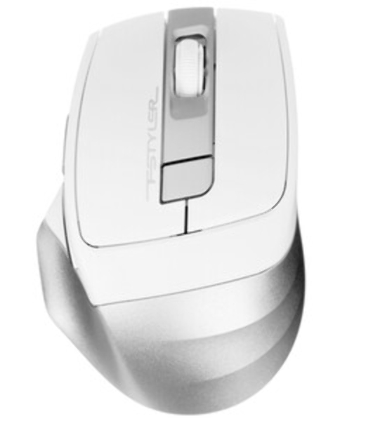 Мышь беспроводная A4Tech Fstyler FG35 серебристый/белый, 2000 dpi, радиоканал, USB, кнопки - 6