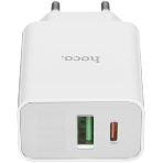 Сетевое зарядное устройство с дисплеем Hoco 18Вт, 3А, QC3.0/PD, 1хUSB, 1хType-C, C100A, белый, коробка, фото9