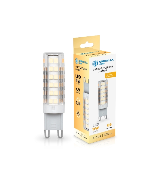 Лампа светодиодная Ambrella light 101103 LED G9 11W 2700K 220-240V