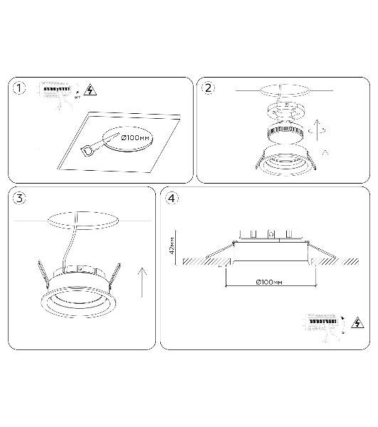 Светильник Ambrella light TN52231 BK черный IP20 GX53 D110*44