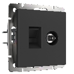 Розетка ТВ+Ethernet RJ-45 6 cat.(черный матовый), фото 1