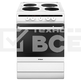 Плита электрическая Hansa FCEW63010 белый, конфорок 4 шт, духовка 69 л, 60 см x 85 см x 60 см