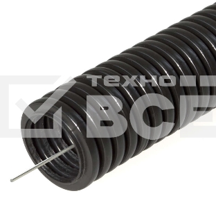 Труба гофрированная ПНД d25мм с протяж. черный (уп. 75 м) Урал Пак ГФ-1100025-075