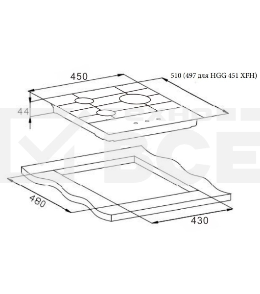 Газовая варочная панель Weissgauff HGG 451 XFh