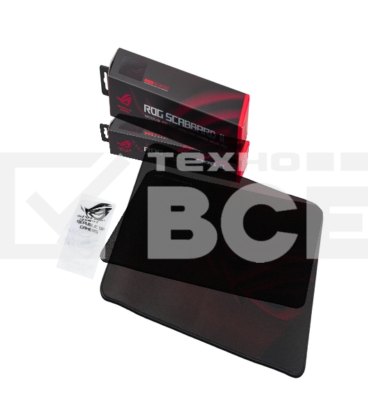 Игровой коврик для мыши ASUS ROG Scabbard II medium (360 x 260 x 3 mm, резина, тканый материал, cиликон, 90MP02H0-BPUA00)