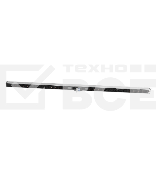 Блок силовых розеток Rem Rem-32, Shuko х 16, IEC 60320 С19 х 8, вход колодка, 1463х45х45 мм (ВхШхГ), 32А, автомат + амперметр, черный, без шнура