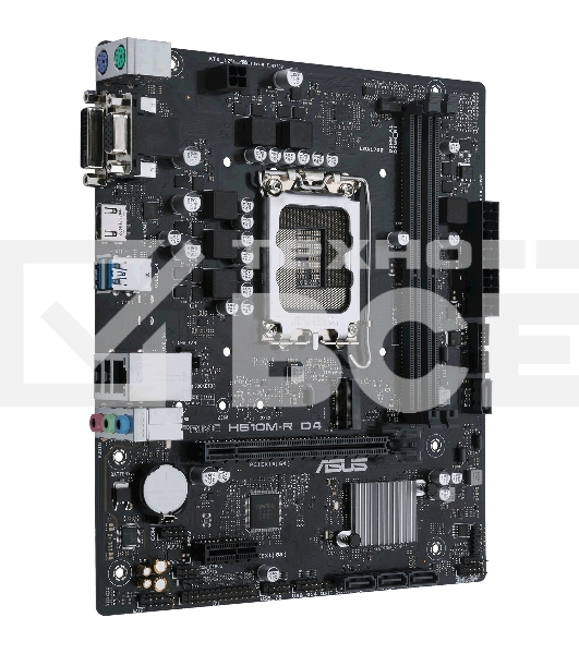 Материнская плата ASUS PRIME H610M-R D4-SI, LGA 1700, Intel H610, 2xDDR4, 4xSATA, 1xM.2 PCIe 3.0 x4, 1xPCIe 4.0 x16, 1xPCIe x1, 1xHDMI, 1xDVI, 1xVGA, 2xUSB-A 2.0, 2xUSB-A 3.2 Gen 1, 1x 1Gb LAN, 3x3.5 мм, 7.1, mATX