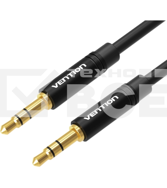 Кабель Vention аудио Jack 3,5 mm M/Jack 3,5 mm M  - 0.5м Черный