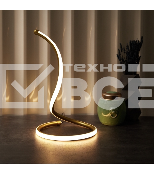 Светильник декоративный Spiral Uno, LED, 2Вт, 3000К, 5В, золотой Rexant