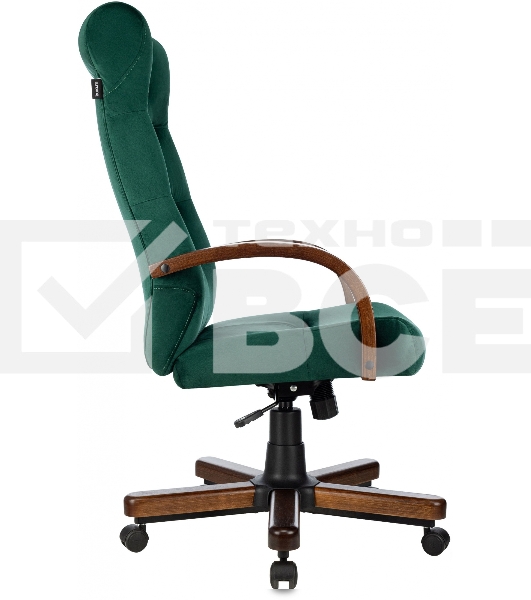 Кресло руководителя Бюрократ T-9928WALNUT Fabric Italia Green зеленый, крестов. металл/дерево