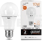 Лампа светодиодная Gauss Elementary 10Вт цок.:E27 груша 220B 3000K св.свеч.бел.теп. A60 (упак.:10шт) (23210), фото2