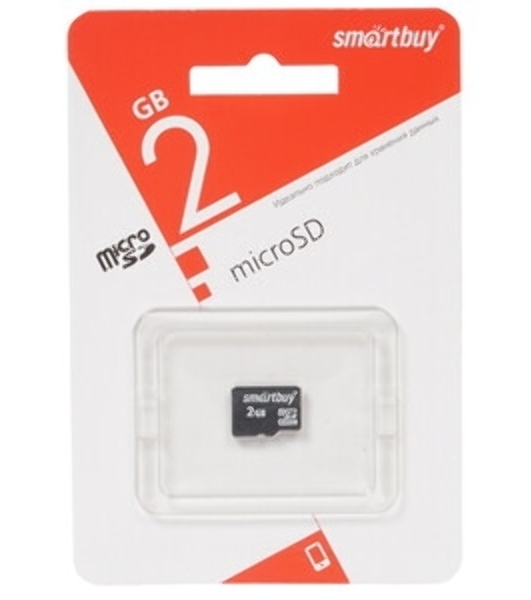 Флеш карта MicroSD (Transflash) Smartbuy 2 Gb (без адаптера)