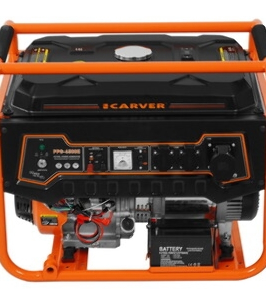 Электрогенератор бензиновый Carver PPG-6500E, 5.5 кВт, 74 дБ, 86 кг