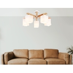Светильник Ambrella light TR83118/5 WH/LW белый/светлое дерево E27/5 max 40W D700*325, фото3