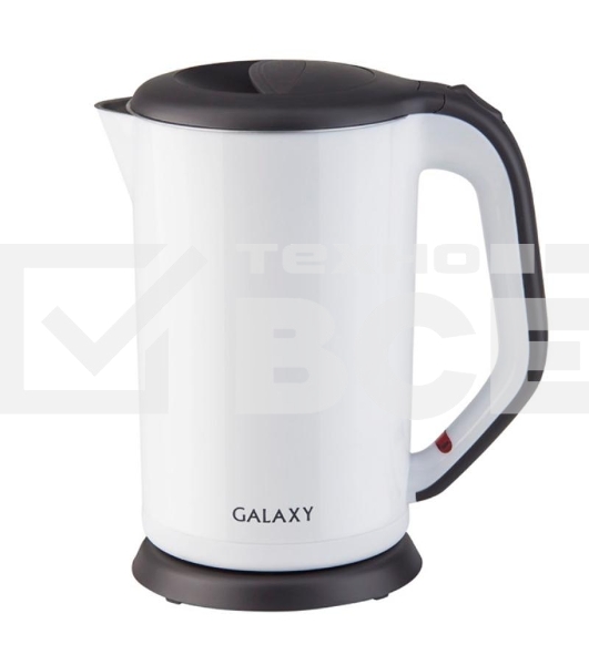 Чайник электрический Galaxy GL 0318, белый, пластик, 2000 Вт, 1,7 л