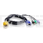 Шнур, мон., клав.+мышь USB, SPHD=)HD DB15+USB A-Тип+2x6MINI-DIN, Male-4xMale, 8+8 проводов, опрессованный, 1.8 метр., черный, (с поддерKой KVM PS/2) USB-PS/2 HYBRID CABLE. 1.8M, фото2