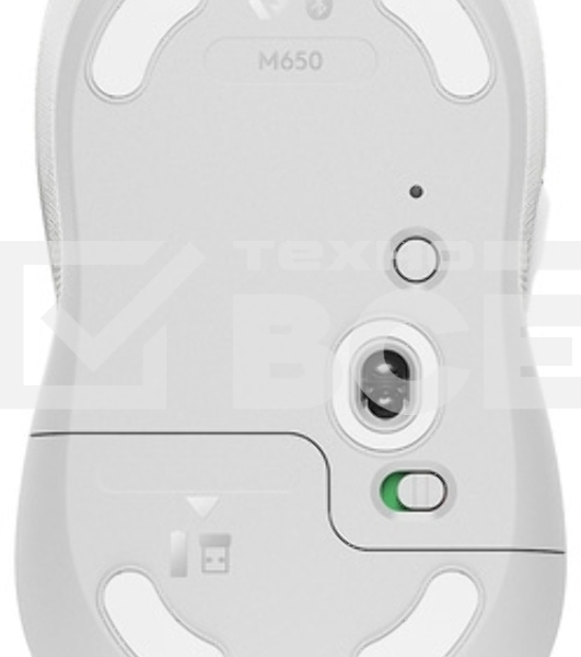 Мышь беспроводная Logitech Signature M650 белый, 4000 dpi, радиоканал, Bluetooth, USB, кнопки - 5