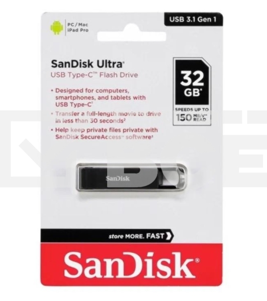 Флешка 32Gb SanDisk CZ460 Ultra Type-C, USB Type-C, Black
