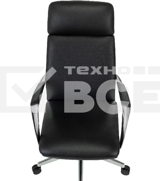 Кресло руководителя Бюрократ _VEGA черный кожа крестов. алюминий