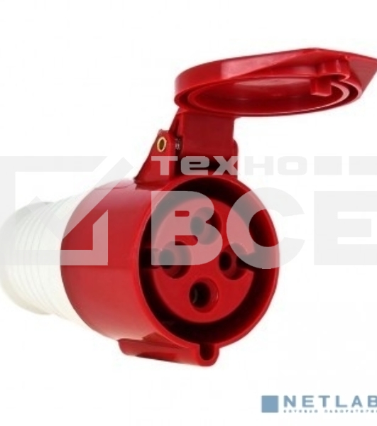 Розетка кабельная 32А 380В 3P+РЕ IP44 (224) EKF ps-224-32-380
