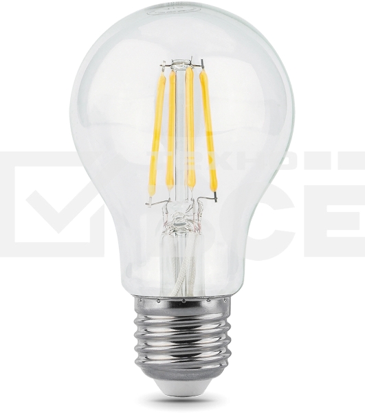Лампа светодиодная Gauss 102802206LED Filament А60 Е27 6Вт 4100к 1/10/40