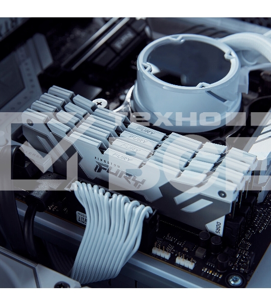 Оперативная память Kingston Fury Renegade, DDR5, 32GB (1x32GB), 6400MHz, CL32, DIMM, радиатор, белый