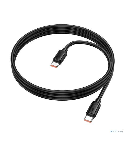 Кабель USB2.0 Hoco Type-C/Type-C, 5A, 240Вт, X115, 1м, черный, коробка