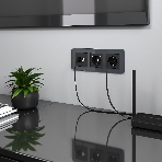Розетка ТВ+Ethernet RJ-45 6 cat.(черный матовый), фото3