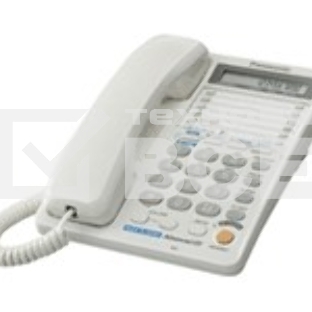 Телефон проводной Panasonic KX-TS2368RUW белый {2 линии, конференц-связь, спикер., 30 номеров памяти, ЖКД, Flash, часы }