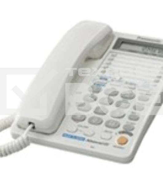 Телефон проводной Panasonic KX-TS2368RUW белый {2 линии, конференц-связь, спикер., 30 номеров памяти, ЖКД, Flash, часы }