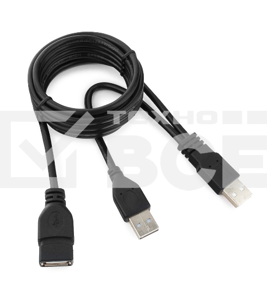 Кабель удлинитель USB 2.0 2xAM/AF 1.8м Gembird PRO, позол.конт., черный, пакет CCP-USB22-AMAF-6