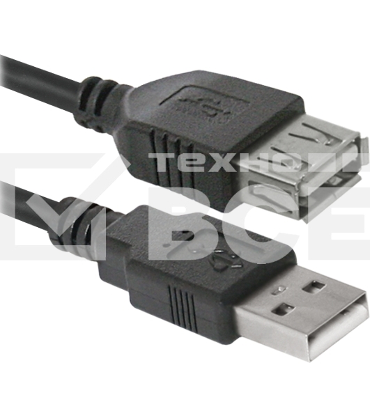 Кабель Defender USB 2.0USB02-06 ,AM-AF 1.8м, PolyBag,