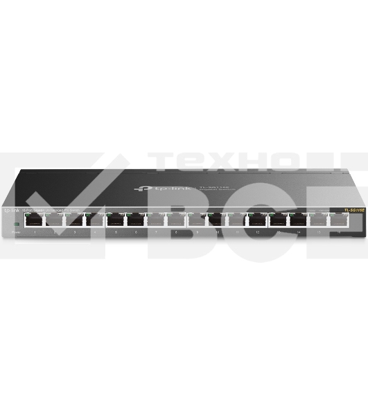 Сетевой коммутатор TP-Link 16-Port Gigabit Easy Smart Switch, 16 Gigabit RJ45 Ports, Desktop Steel Case, MTU/Port/Tag-based VLAN, QoS, IGMP Snooping, Web/Utility Management