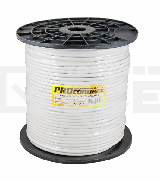 Кабель КВК-В-2+2x0,50 мм² (Cu/CCA) (96) белый (бухта 200 м) PROconnect