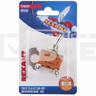Тумблер 250V 15А (4c) ON-OFF двухполюсный(KN-201)Rexant (в упак. 1шт.)