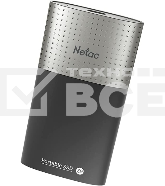 Внешний накопитель SSD External Netac 250Gb Z9 <NT01Z9-250G-32BK> (USB3.2, up to 550/480MBs, 90х47.5х11.5mm, Aluminium+Plastic)