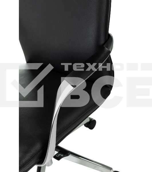 Кресло руководителя Бюрократ _VEGA черный кожа крестов. алюминий