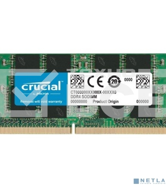 Оперативная память Crucial, DDR4, 16GB (1x16 GB), 2666 MHz, CL19, SO-DIMM