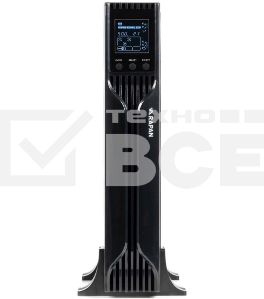 Источник бесперебойного питания Бастион Rapan 1000-RACK-IN-2X9 700Вт 1000ВА черный