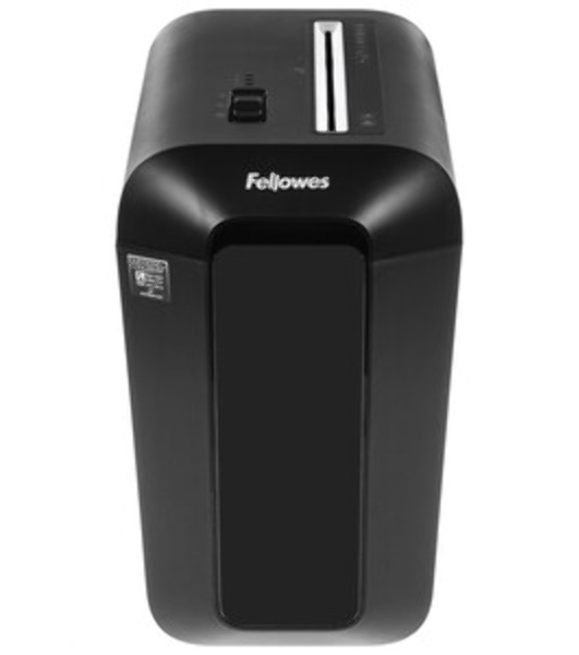 Шредер Fellowes PowerShred LX65 черный (секр.P-4)/перекрестный/10лист./22лтр./скрепки/скобы/пл.карты