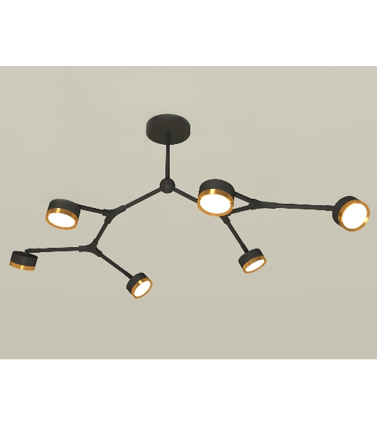 Светильник Ambrella light XB9056152/6 SBK/PYG черный песок/золото желтое полированное GX53 (C9056, N8124)